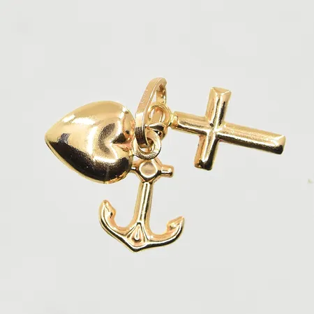 Hänge, tro, hopp och kärlek, längd 17 mm, 18K. Vikt: 1 g