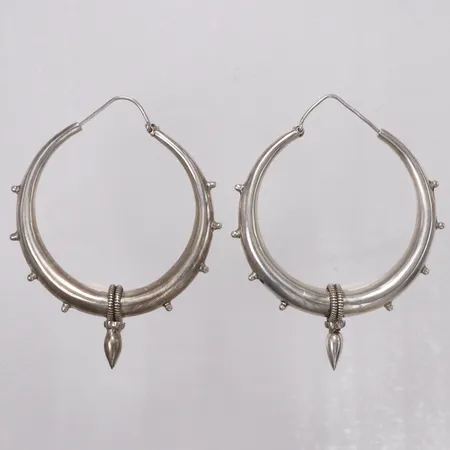 Ett par örhängen, Creoler, Ø42mm, bredd 5-11mm, skev stift, silver 925/1000 Vikt: 22,8 g