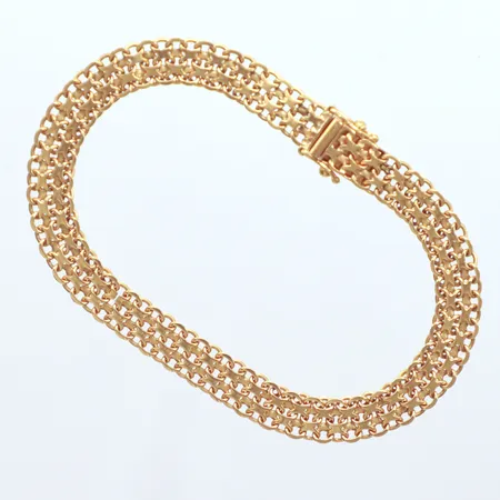 Armband X-länk, längd 18,5cm bredd 7mm, Esto Ab Guldvarufirman, år 1967, 18K Vikt: 11,4 g