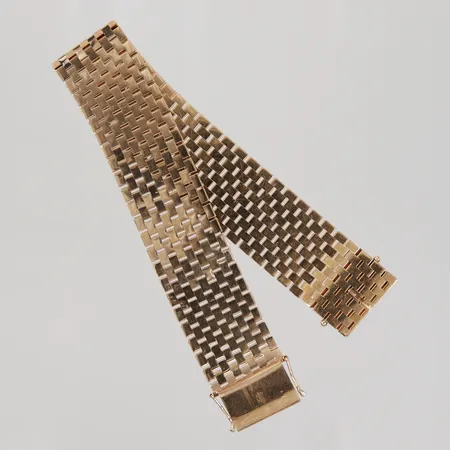 Armband, Korridorlänk, 18,5cm, bredd 17,8mm, Norens Guldatelje år 1968, 18K, Vikt: 53 g