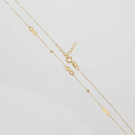 Collier ankar, integrerade infinity dekor, längd ca 42-45cm, bredd 0,5-3mm, 18K Vikt: 1,1 g
