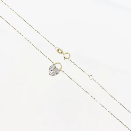 Collier, integrerat hänge, vita stenar, 40-42cm, bredd 1-11mm, 9K.  Vikt: 1,2 g