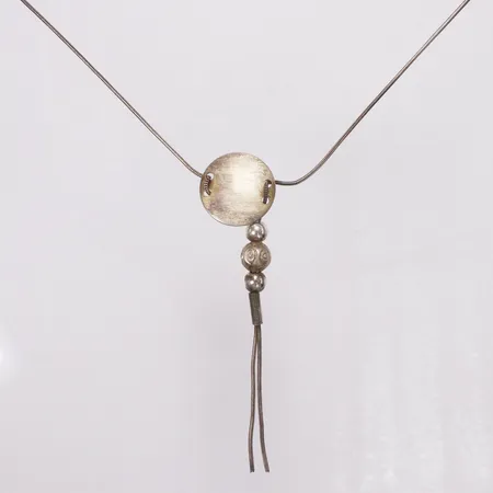 Collier, ormlänk, integrerade hängen, längd 45cm, bredd 1,1mm, silver 925/1000  Vikt: 9,1 g