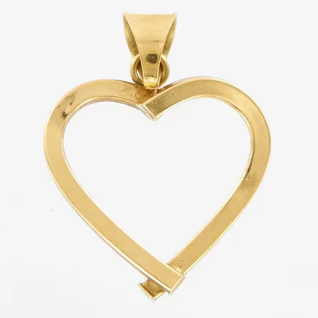 Hänge, ihåligt hjärta, 30mm, bredd: 22mm, GHA 18K  Vikt: 1,4 g