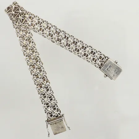 Armband X-länk med stav, längd 19cm, bredd 10,8mm, GHA, silver 925/100 Vikt: 17,4 g
