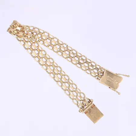 Armband X-länk, tillv. Ceson, 18,5cm, bredd 9mm, bruksslitage, 18K Vikt: 20,8 g
