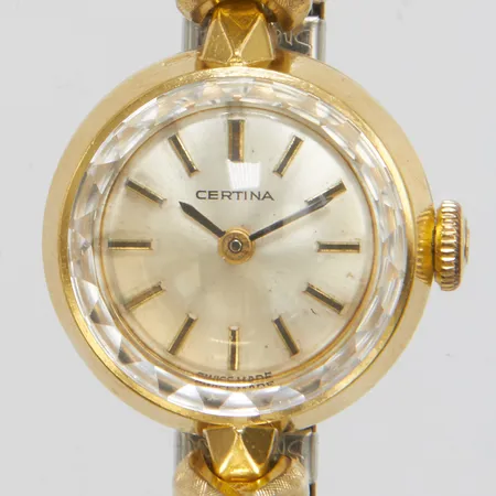 Damur Certina 18K, manuell, 17mm, boettnr 0810097 435392, flexarmband i stål, inga andra tillbehör. 