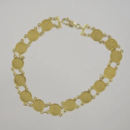 Armband, längd 20,5 cm, bredd 7,4 mm, 21K, lås 18K Vikt: 7,1 g