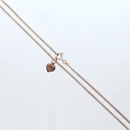 Kedja Pansarl längd 38cm bredd 1,8mm, hänge hjärta, längd 15mm, bredd 8,3mm, silver 800/1000 Vikt: 4,5 g