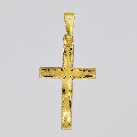 Hänge kors, 14x29mm inklusive ögla, bucklig klämd, 9K Vikt: 0,6 g