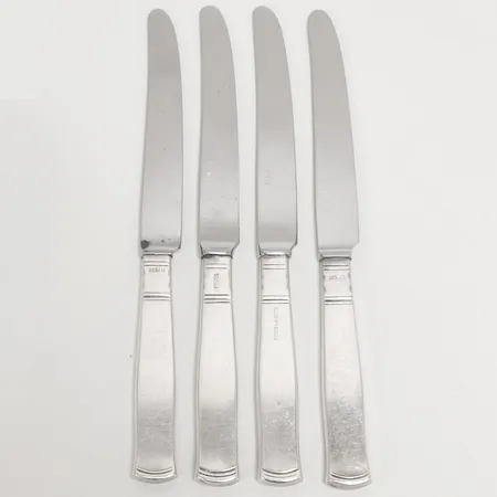 4 Knivar, Rosenholm, 19,7cm, blad i stål, Silver 830 Vikt: 248,7 g