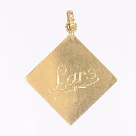 Hänge, 24x19mm, gravyr, 18K  Vikt: 0,9 g