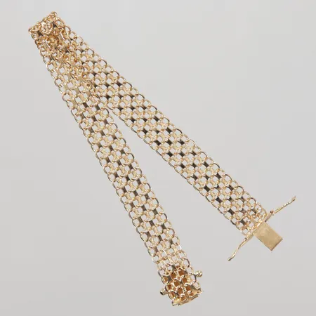 Armband X-länk, 18,5cm, bredd ca 10mm, SÄAB år 1964, 18K Vikt: 11,5 g