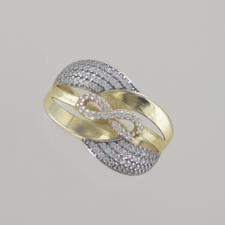 Ring med stenar, Ø 18 mm, bredd 12,3 mm, sten saknas, 14k  Vikt: 3,2 g