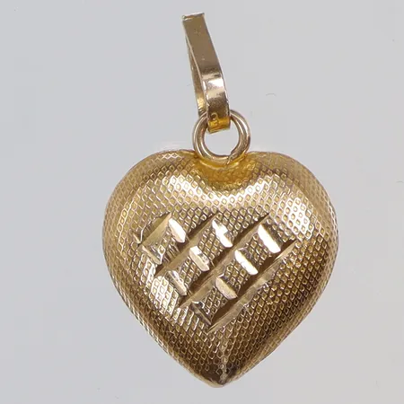 Hänge hjärta 15x24mm, mönstrat 18K Vikt: 1,9 g