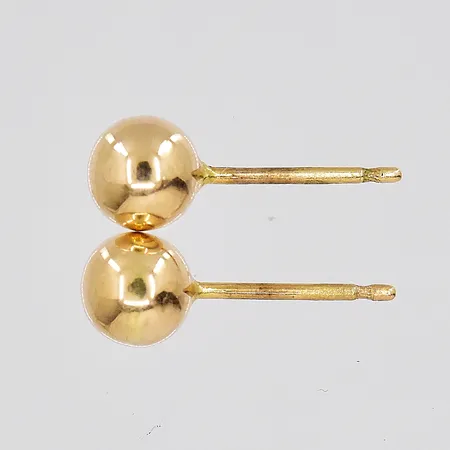 Ett par örhängen, Ø 5mm, stoppar saknas, 18K  Vikt: 0,3 g