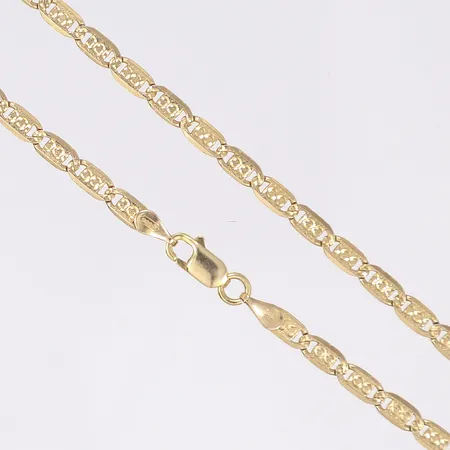 Halskedja, längd 55cm, bredd 3mm, 14K  Vikt: 0 g