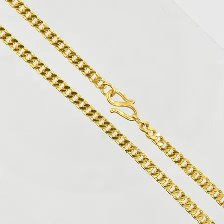 Kedja Pansar, längd 53 cm, bredd 4 mm, s-lås, 24K. Vikt: 39 g