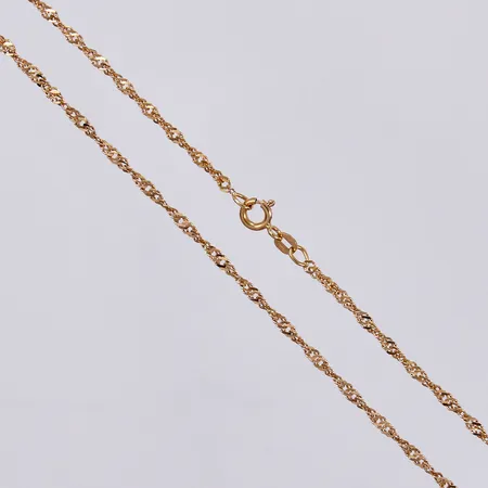 Kedja Singapore, längd: ca 38cm, bredd: ca 3mm, CCC, Guld Carlsén Ab, Sundsvall, 18K Vikt: 3,9 g