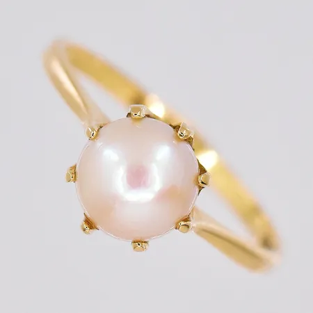 Ring, stl 16¾, pärla Ø 7,5mm, 18K Vikt: 2,2 g