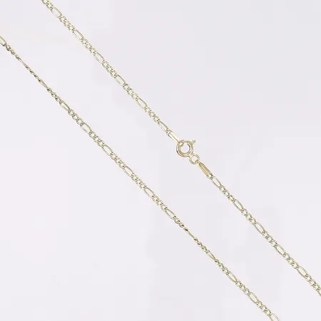 Halskedja, Figaro, 53cm, bredd 2mm, 9K  Vikt: 1,5 g