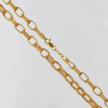 Collier Ankarlänk med kuldekor, längd 43cm, bredd 6mm. 21K  Vikt: 8,6 g