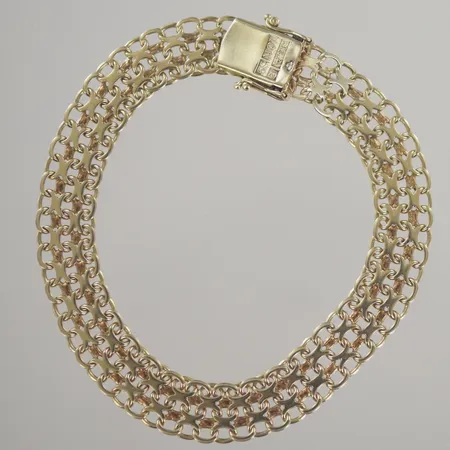 Armband X-länk, längd 21 cm, bredd 1cm, 18K  Vikt: 19,4 g