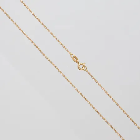 Kedja Singapore, längd ca 37,8cm, bredd 1,5mm, GHA, 18K Vikt: 1,6 g