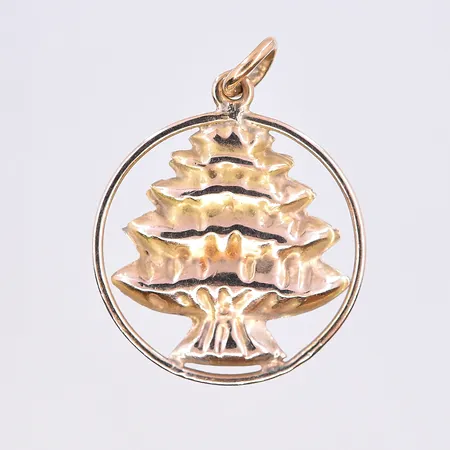 Hänge, längd 26 mm, Ø20 mm, 14K. Vikt: 1,5 g