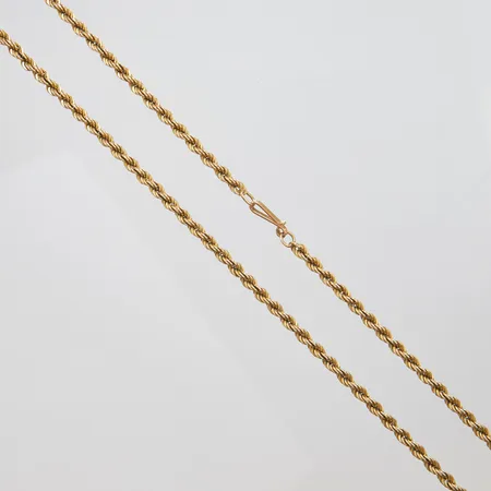 Kedja Cordell, längd ca 62,5cm, bredd 4mm, ostämplad, 14K Vikt: 32 g