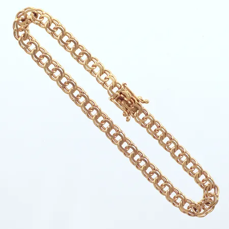 Armband Bismarck, längd 18,5cm, bredd 5,4mm, Bg:S Guld Bernt Gottschalk, år 1965, 18K Vikt: 9,8 g