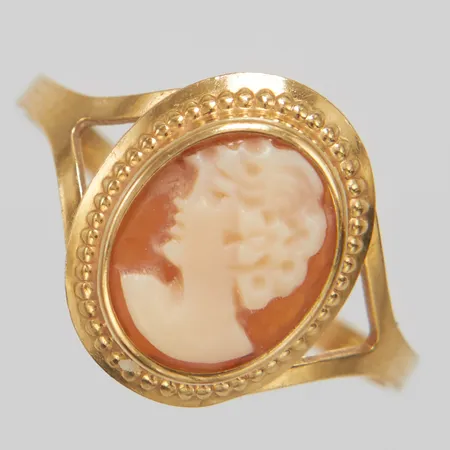 Ring camé, stl 17½, bredd 1,5-13mm, 18K Vikt: 1,4 g