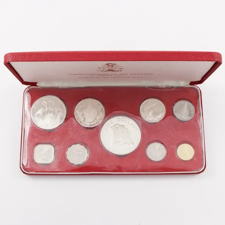 Myntset, 9 st,Bahamas, se certifikat. Vikt: 0 g