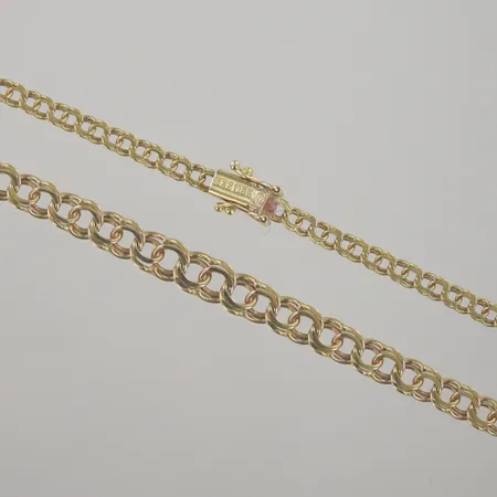 Halskedja, längd 43 cm, bredd 3,2-5,5 mm, 18K  Vikt: 12,6 g