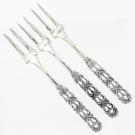 3 plockgafflar 96mm, silver 830/1000. Vikt: 20,6 g