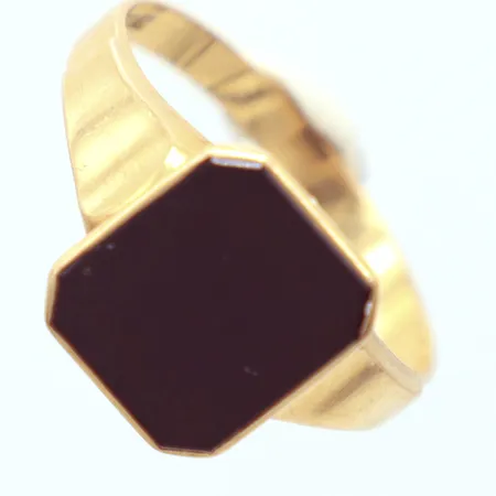 Klackring svart sten,  Ø23½, 18k  Vikt: 4,6 g