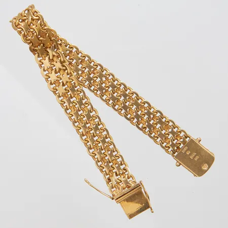 Armband X-länk, längd ca 19,2cm, bredd 11,5mm, 18K Vikt: 35,8 g