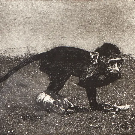 Litografi, Måltiden, Svenerik Jacobsson, signerat och numrerat 2/75, Skickas med paket.