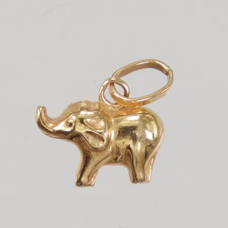 Berlock Elefant, ca 11x14mm, ihålig, 18K Vikt: 0,4 g