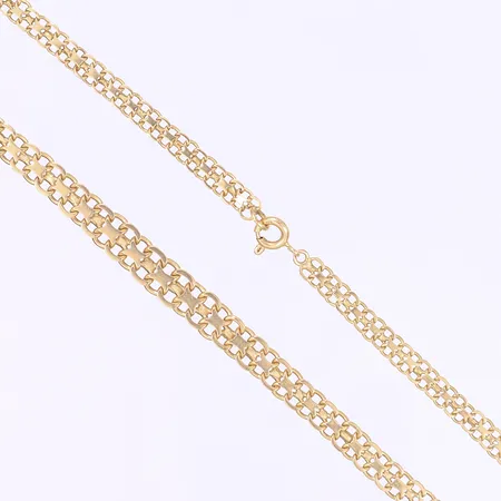 Halskedja doserad X-länk, 45,5cm, bredd 4-6mm, bruksslitage, 18K  Vikt: 14,4 g