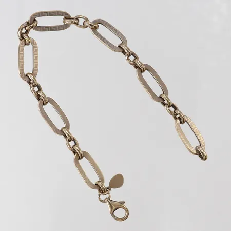 Armband, längd 19cm, bredd ca 5-8mm, vitguld, repig, Swiss Gold, 18K Vikt: 7,3 g