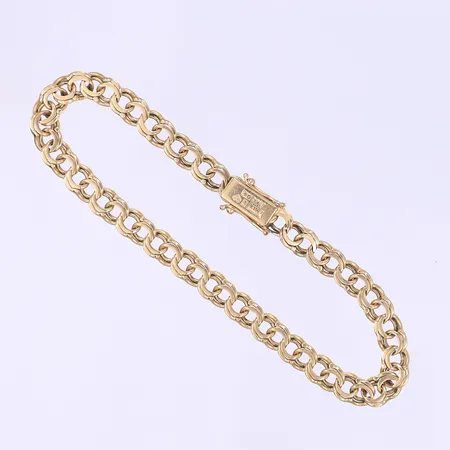 Armband Bismarck, 19,5cm, bredd 5mm, smärre slitage, 18K  Vikt: 11,7 g