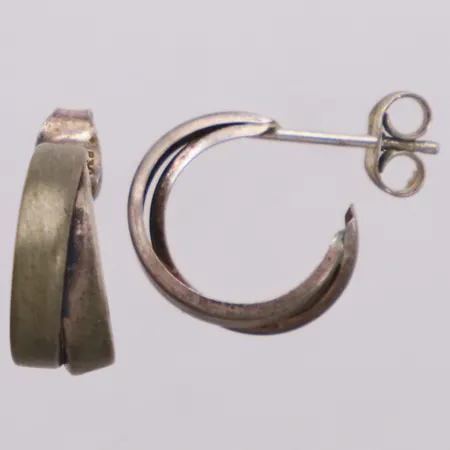 Ett par örhängen, Ø13mm, bredd 5,8mm, silver 830/1000 Vikt: 1 g