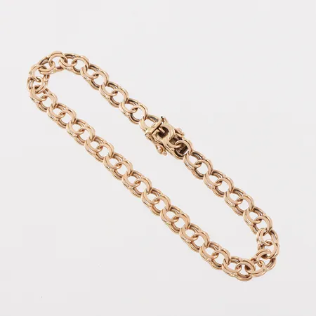 Armband Bismarck, Svedbom Köping,slitage, längd ca 20 cm, bredd 6.6 mm, låsåttorna ojämna i formen, 18k. Vikt: 13,8 g