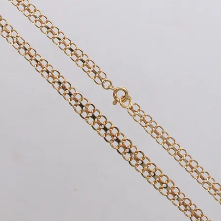 Collier doserad X-länk, längd 43,5cm, bredd 4,9-6,4mm, Clareus Guldsmeds Ab, 18K Vikt: 11 g