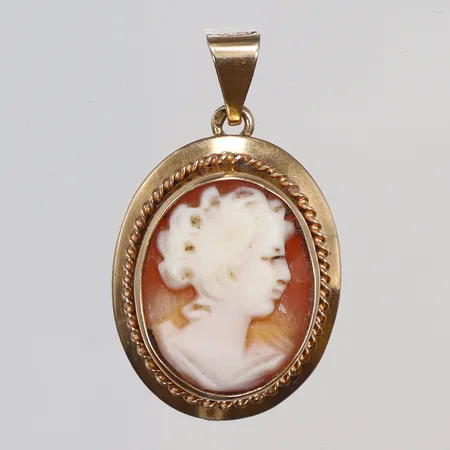 Hänge Camé, 25x15mm, 18K, bruttovikt Vikt: 2,5 g