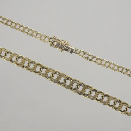 Halskedja bismark, längd 43 cm, bredd 3,6-6,2 mm, 18K Vikt: 13,5 g