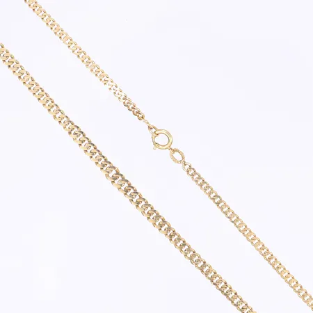 Halskedja doserad pansar, 46cm, bredd 3-5mm, bruksslitage, 18K  Vikt: 13,6 g