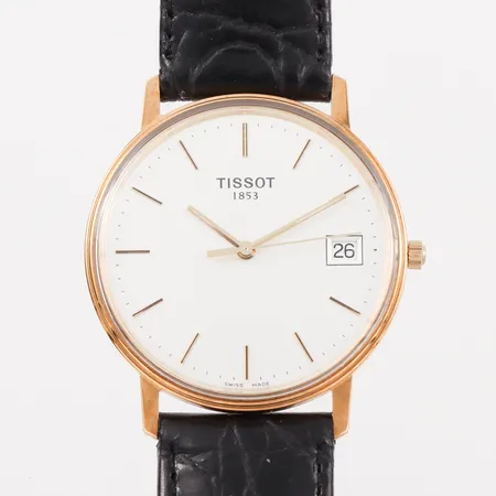Herrur Tissot, fungerar ej, diameter ca 33.5 mm, gravyr. 14k.