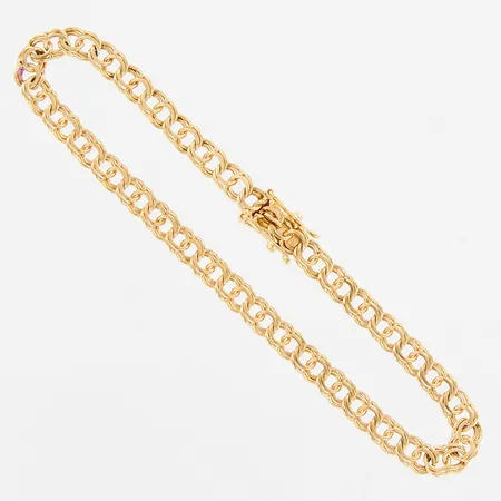 Armband Bismarck 19,5cm, bredd: 4mm, kistlås, 18K  Vikt: 8,1 g